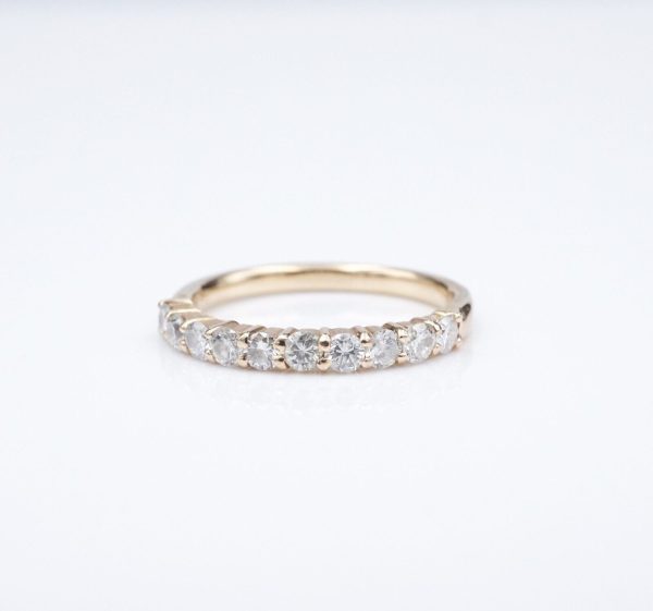 18k Gold Diamond Band Ring Half Eternity 1 2 ctw Size 5.75 RG4195 Supply