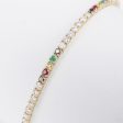 14k Rainbow Diamond Tennis Bracelet Yellow Gold The Last Line 2.2 ct 6.5  BG928 Fashion