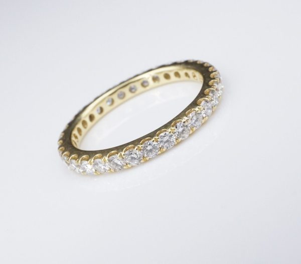 JE Caldwell 18k Gold 1ct Diamond Eternity Band Ring Size 6.75 RG3495 For Discount