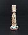 Zuni Carved Antler Corn Maiden Fetish Turquoise Coral Onyx 3  Signed M1822 For Discount