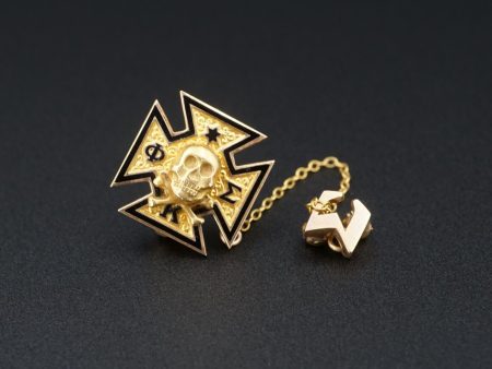 10k Gold Phi Kappa Sigma Skull Crossbones Pin UT Chapter Greek Society M1746 Online