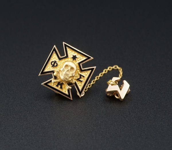 10k Gold Phi Kappa Sigma Skull Crossbones Pin UT Chapter Greek Society M1746 Online