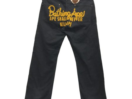 [Pre-owned] A BATHING APE embroidered denim pants Discount